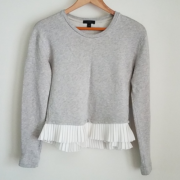 J. Crew Tops - J.crew ruffeled hem sweatshirt top size XXS